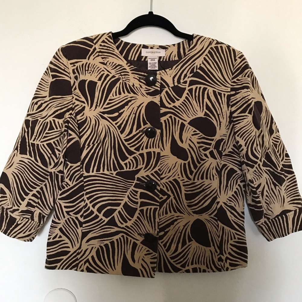 Covington Brown and Tan Patterned Blazer